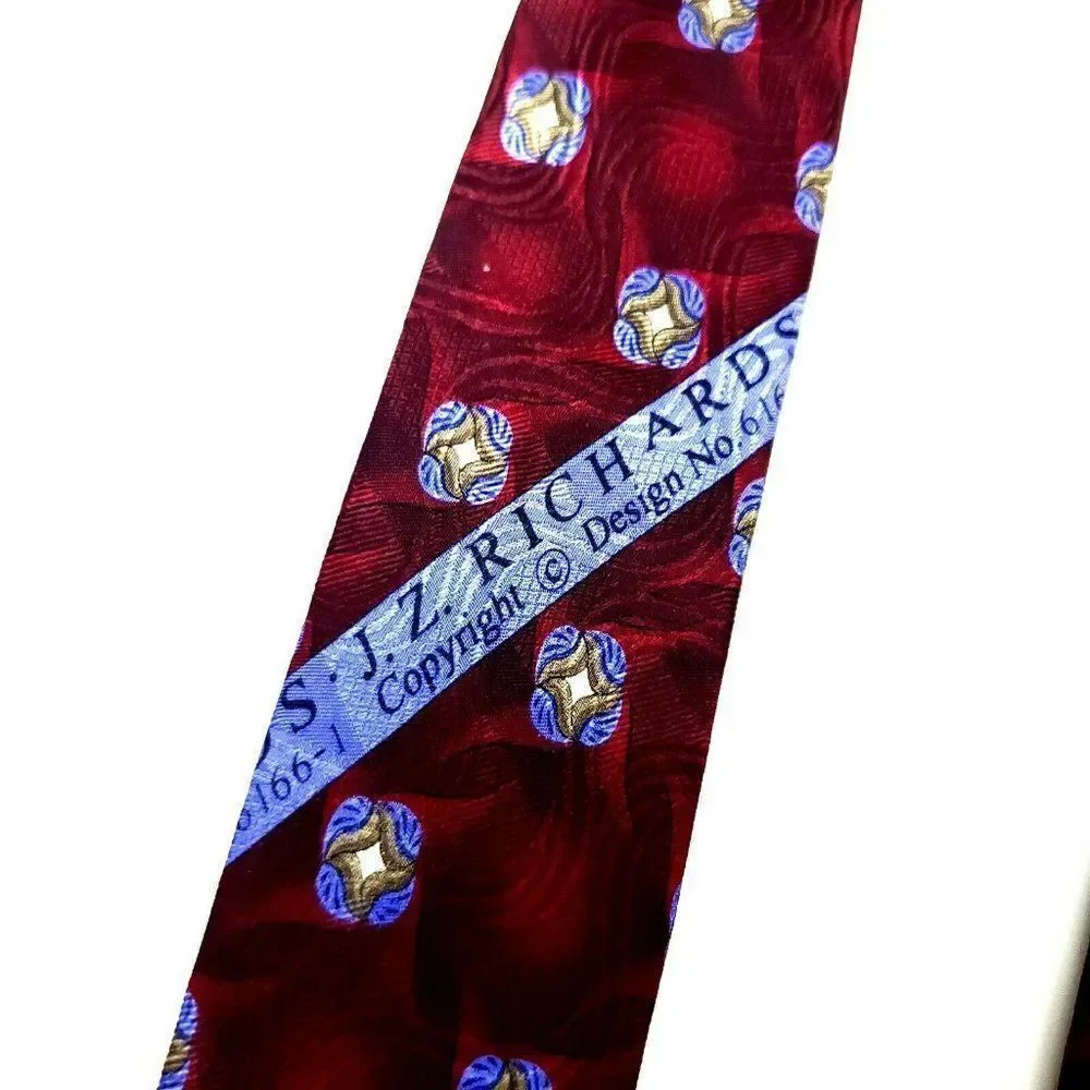 Jz Richards Von Maur‎ Silk Tie Print Red Floral Abs